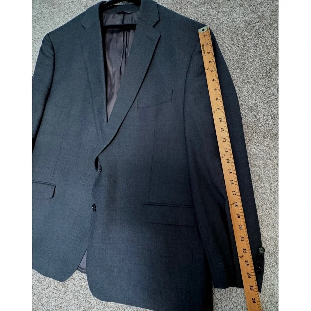 Ralph Lauren Two-Piece Suit 100% Wool Charcoal Gray Mens 48R W38 L30
